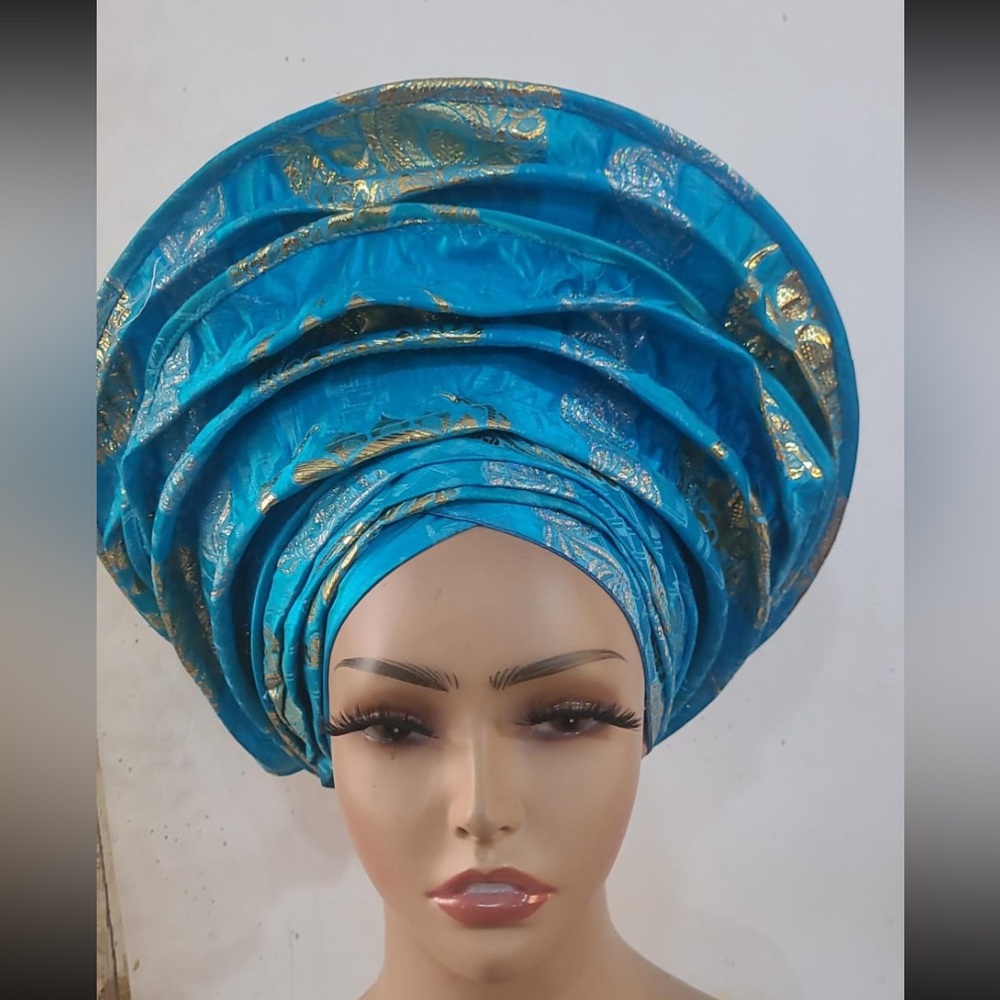 Designer Hat - Rare Elegant Classy One Of A Kind Hand Made Auto Gele

GEL10 0326
